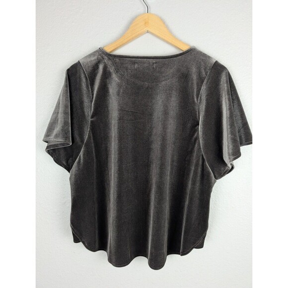 Madewell J.Crew Velvet Butterfly Top Gray Size Medium - Picture 2 of 6